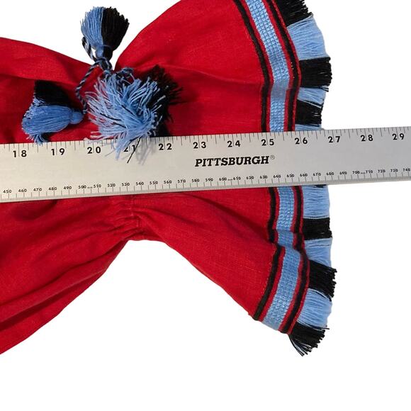 NWOT MARCH 11 Dress XS Tunic Aztec Embroidery Off Shoulder Long Sleeve Tassel - Picture 9 of 15